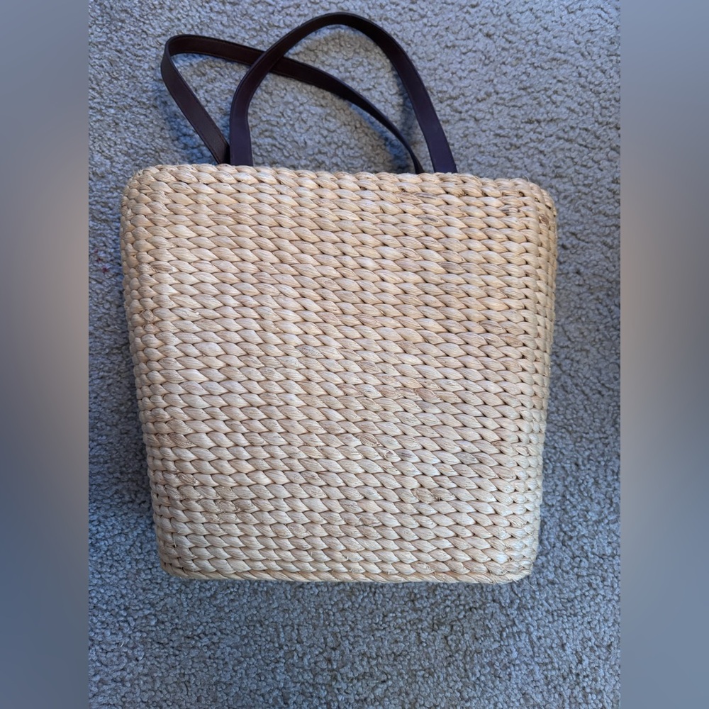 American Flag Straw Tote Bag - Picture 3 of 3